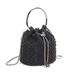 Midnight Noir Crystal Bucket bag