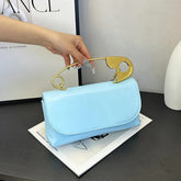Safety Pin Handle Clutch Bag
