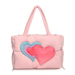 Sweetheart Puffy Heart Tote Bag