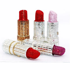 Lipstick Crystal Purse Rhinestone Clutch
