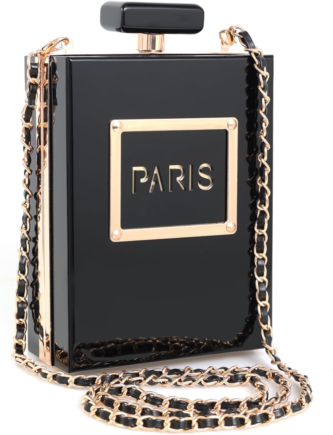 Acrylic Paris Perfume Shaped sling bag