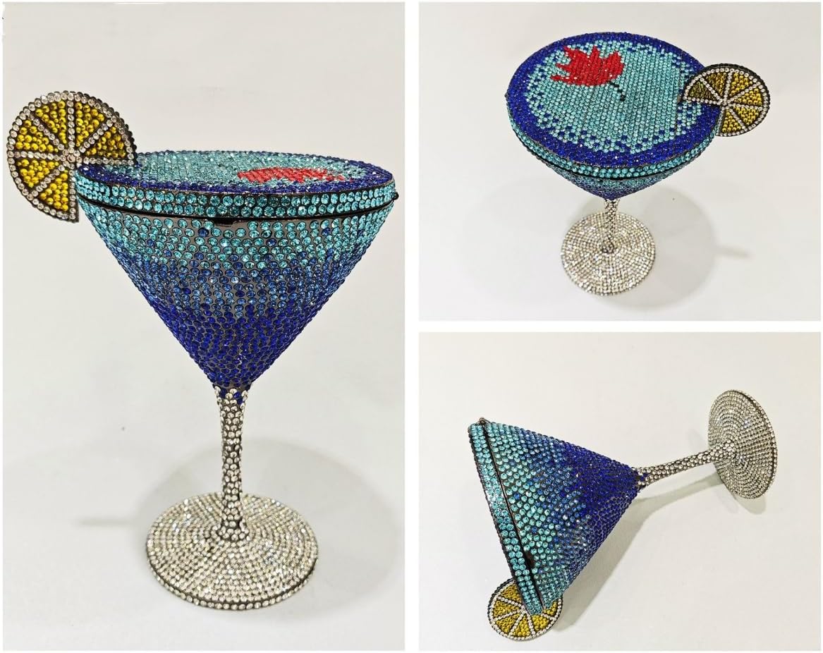 Crystal Rhinestone  Martini Glass