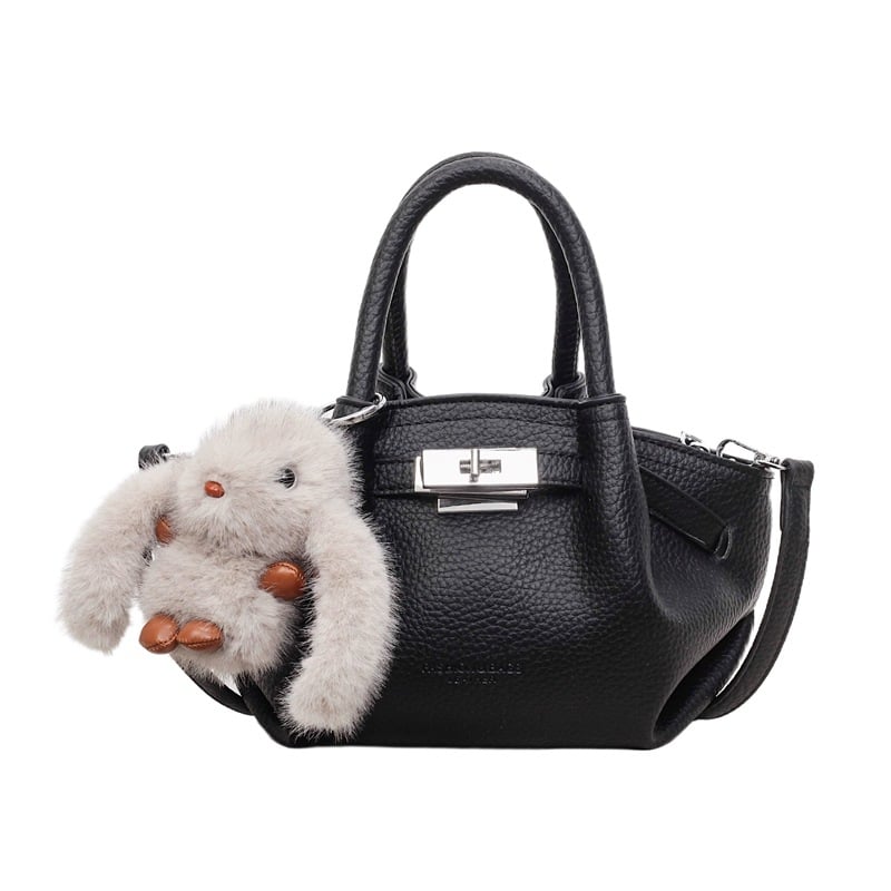 Elegant Women's Handbag with Cute Bunny Charm Bag