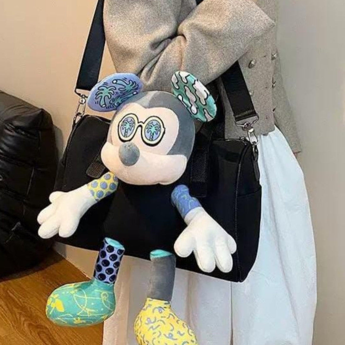 Viral Micky 3D Stuffed Animal Duffle Tote Bag