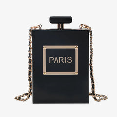 Acrylic Paris Perfume Shaped sling bag