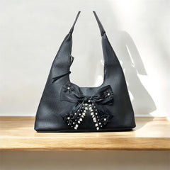 Shoulder tote with bow