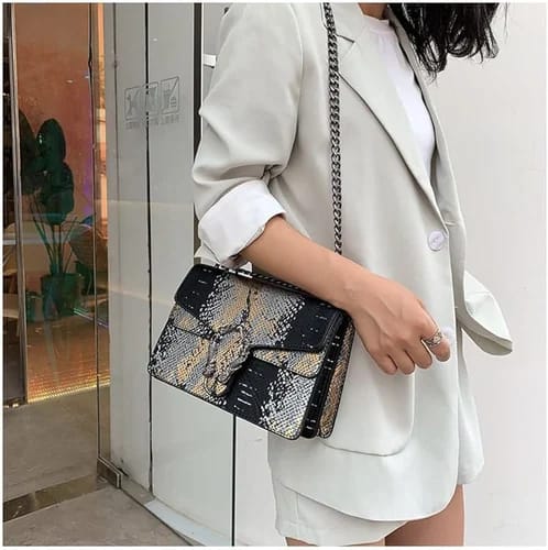 Python-Texture Crossbody Bag