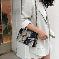 Python-Texture Crossbody Bag