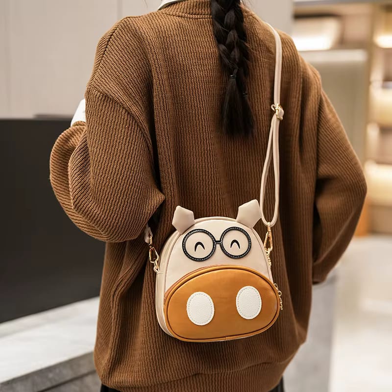 cartoon cow crossbody Bag