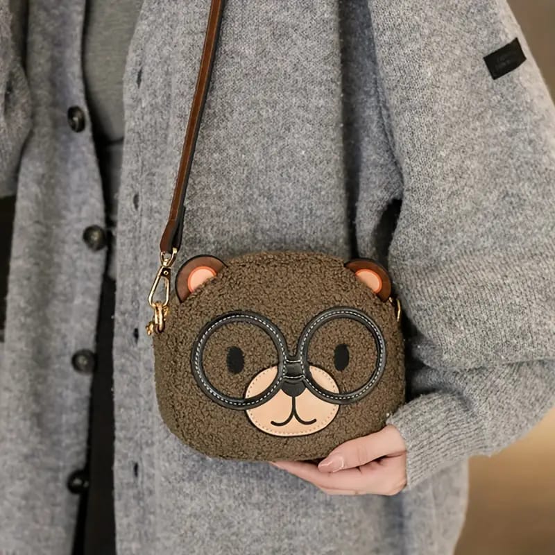 The Cute Bear Glasses Crossbody Bag