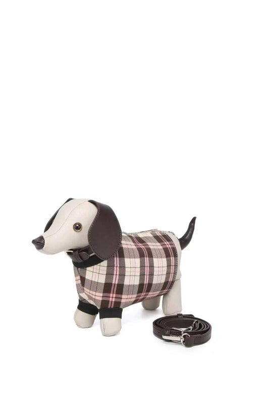 Plaid Puppy Charm Crossbody Bag ✨