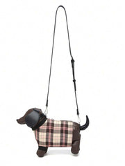 Plaid Puppy Charm Crossbody Bag ✨