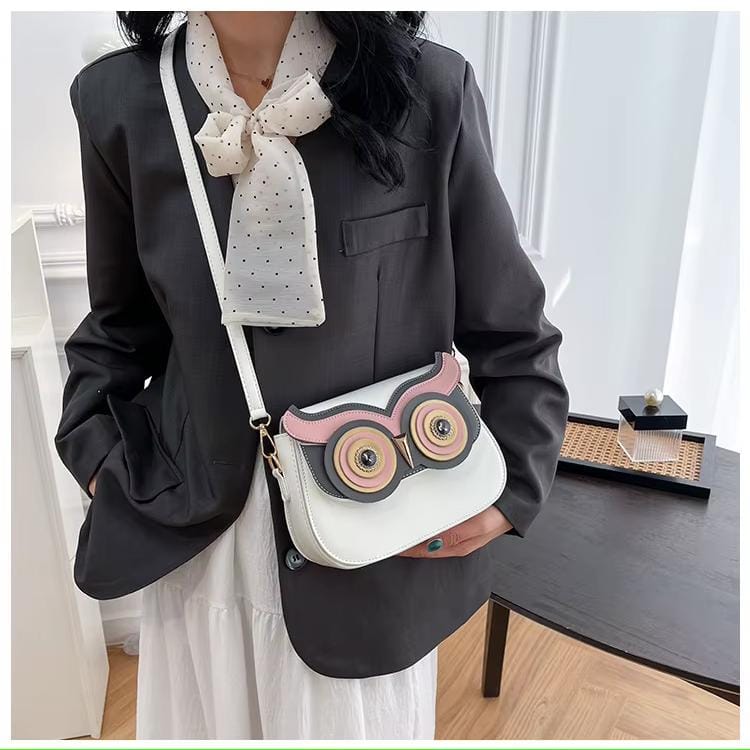 Twilight Owl Charm Crossbody Bag