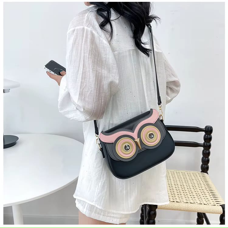 Twilight Owl Charm Crossbody Bag