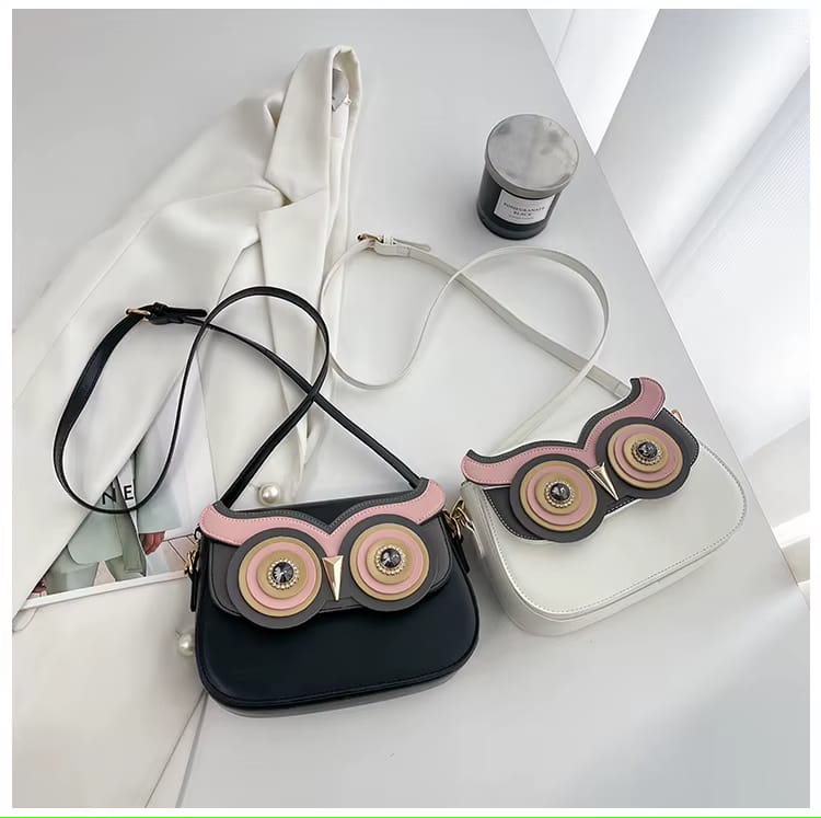 Twilight Owl Charm Crossbody Bag