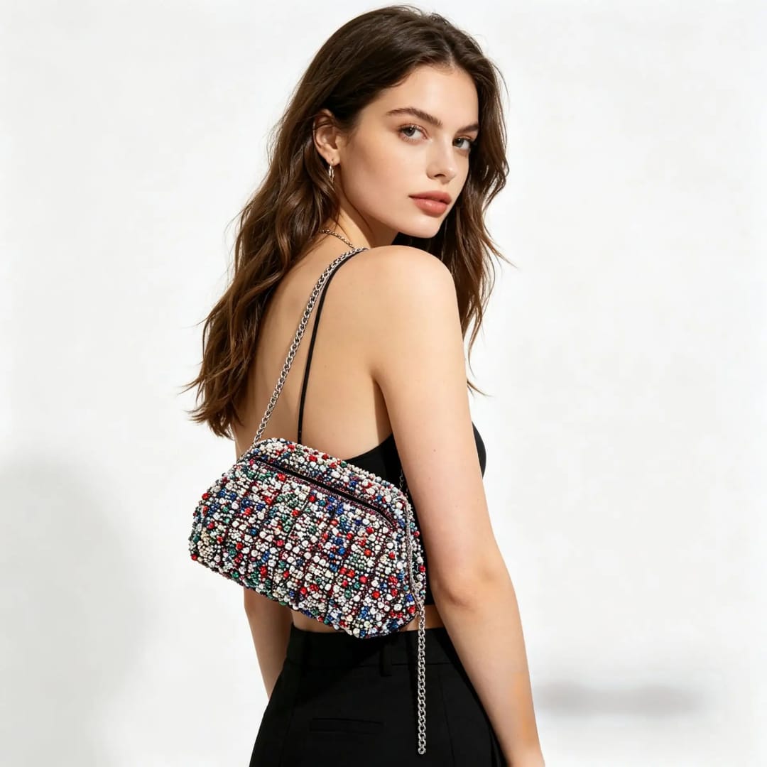 luxe Crystal Glam Clutch Bag