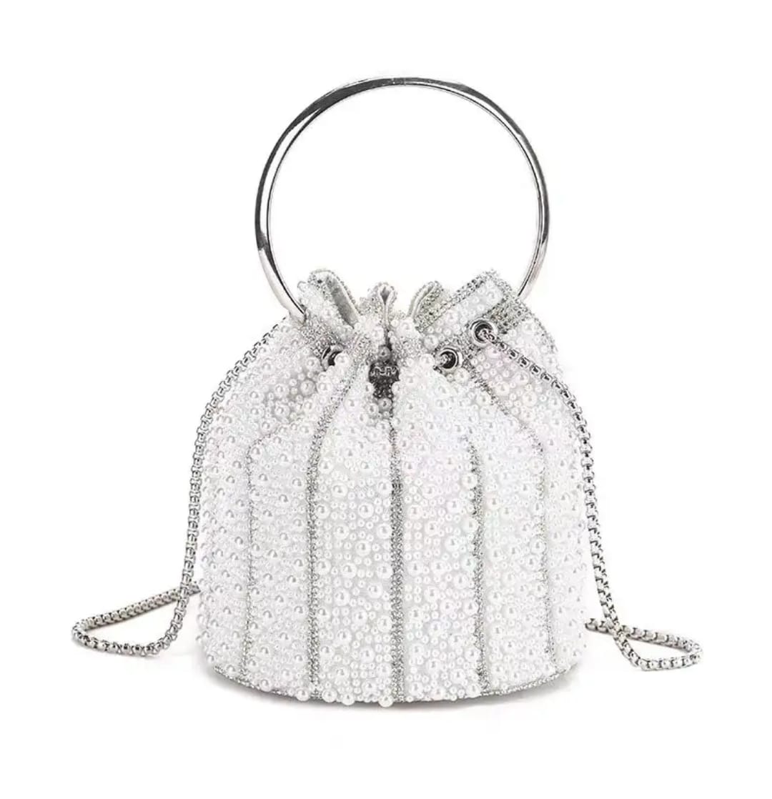 Midnight Noir Crystal Bucket bag
