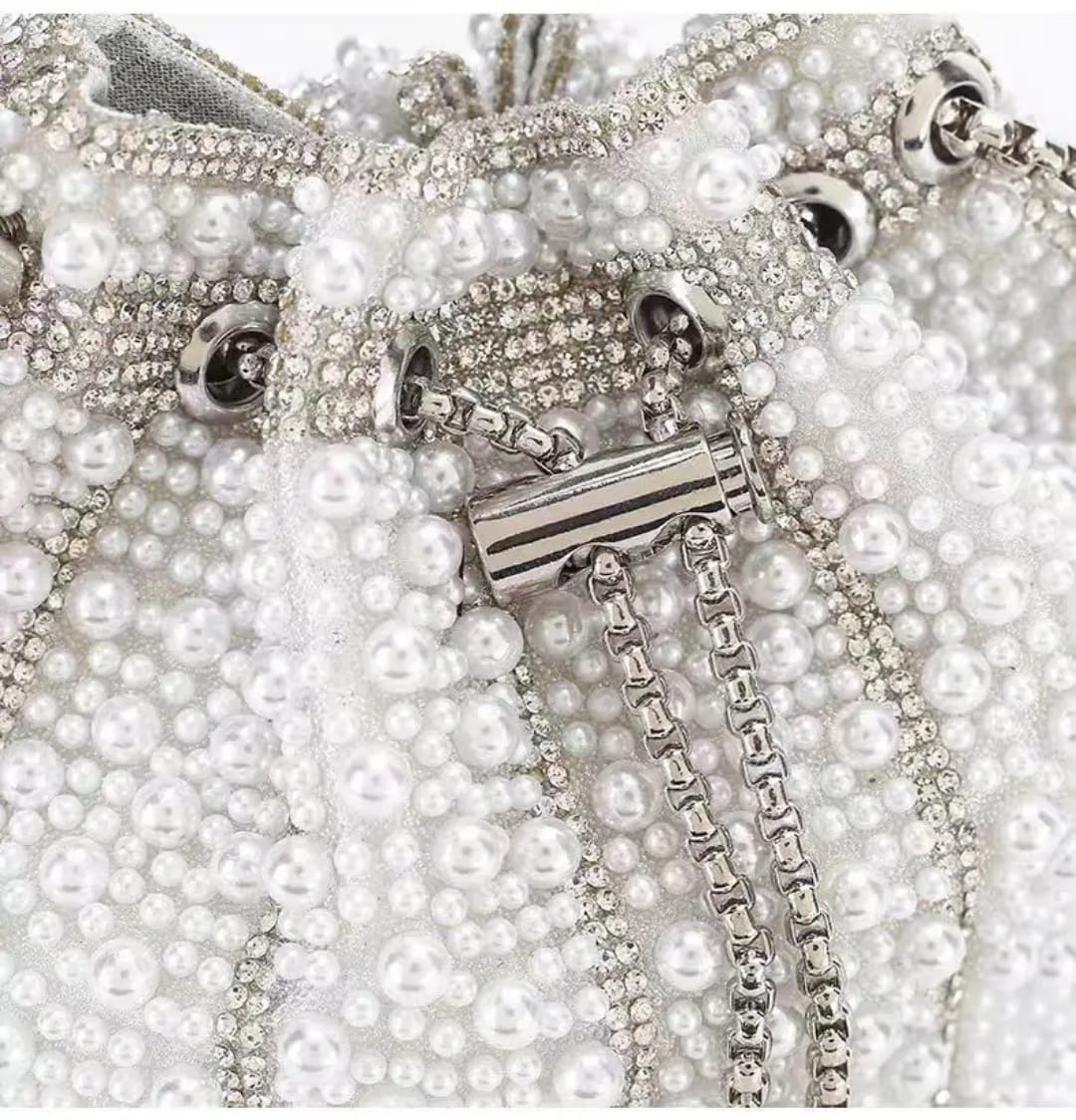 Midnight Noir Crystal Bucket bag