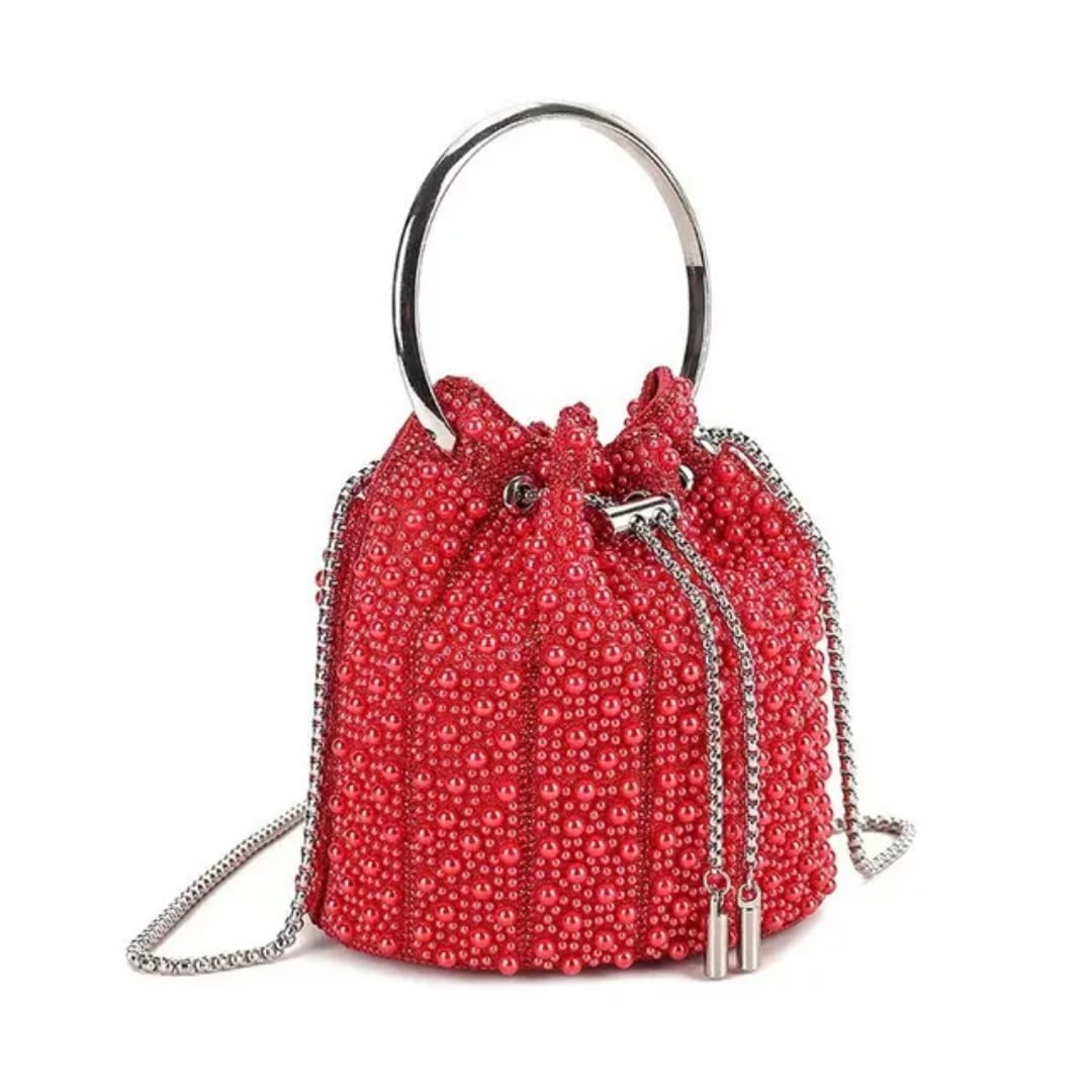 Midnight Noir Crystal Bucket bag