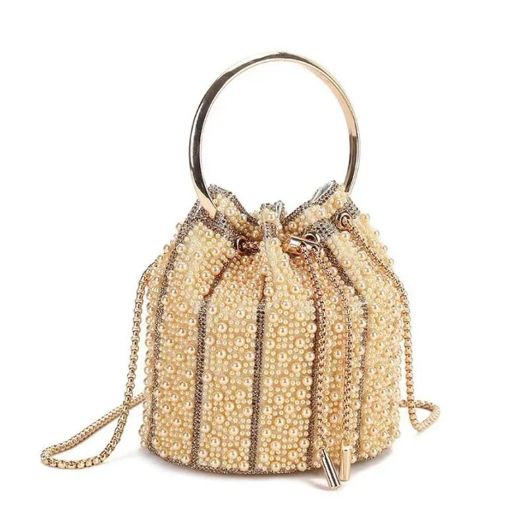 Midnight Noir Crystal Bucket bag