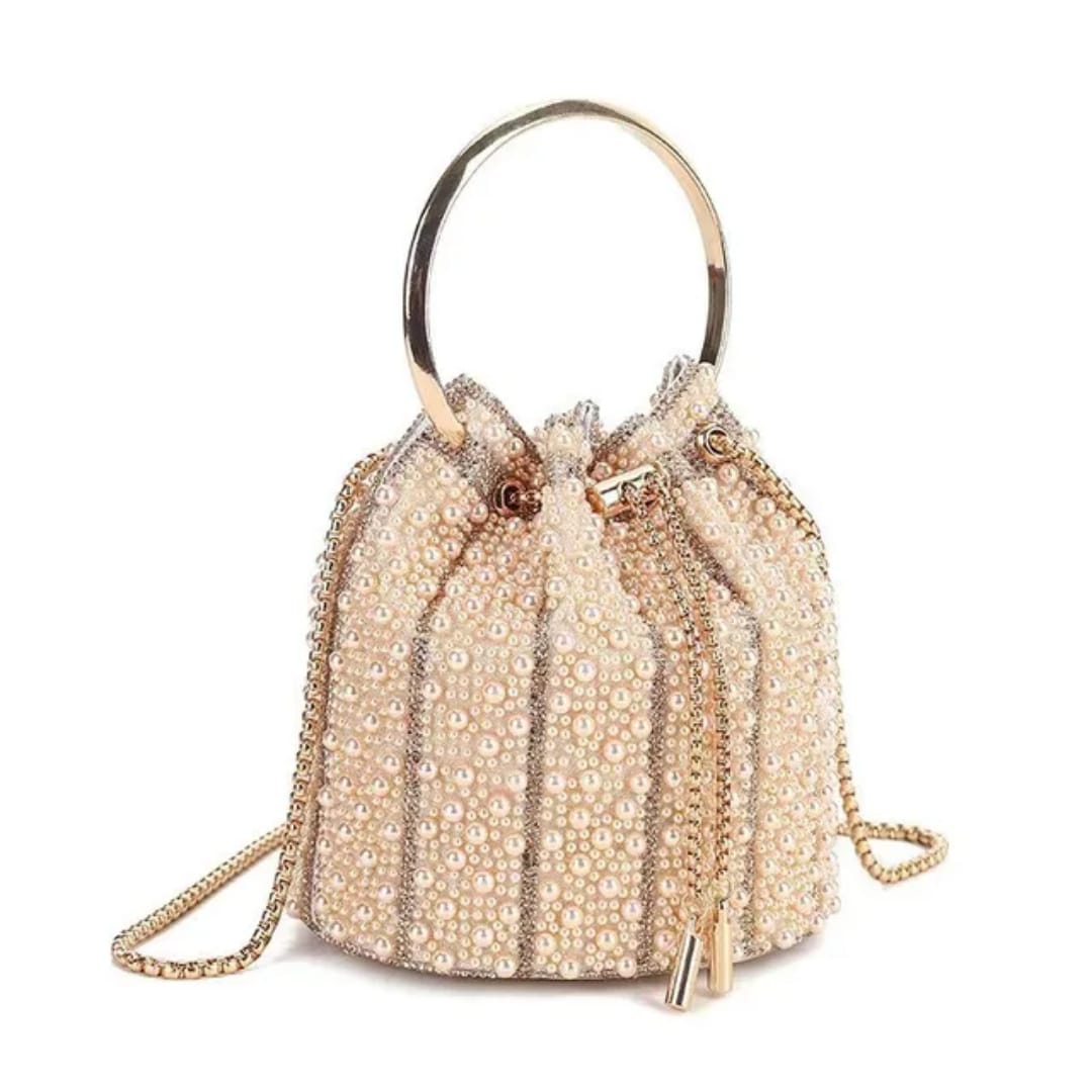 Midnight Noir Crystal Bucket bag