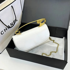 Safety Pin Handle Clutch Bag