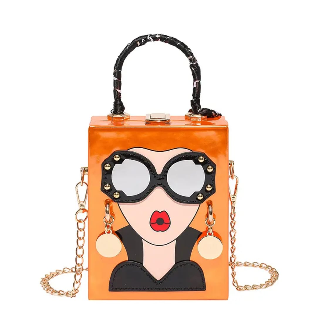 Fashionista Girl face Box Handbag