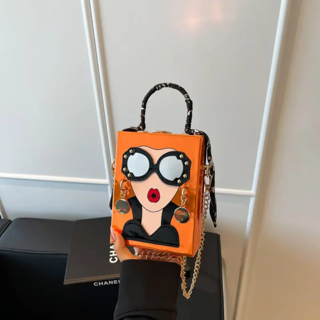 Fashionista Girl face Box Handbag