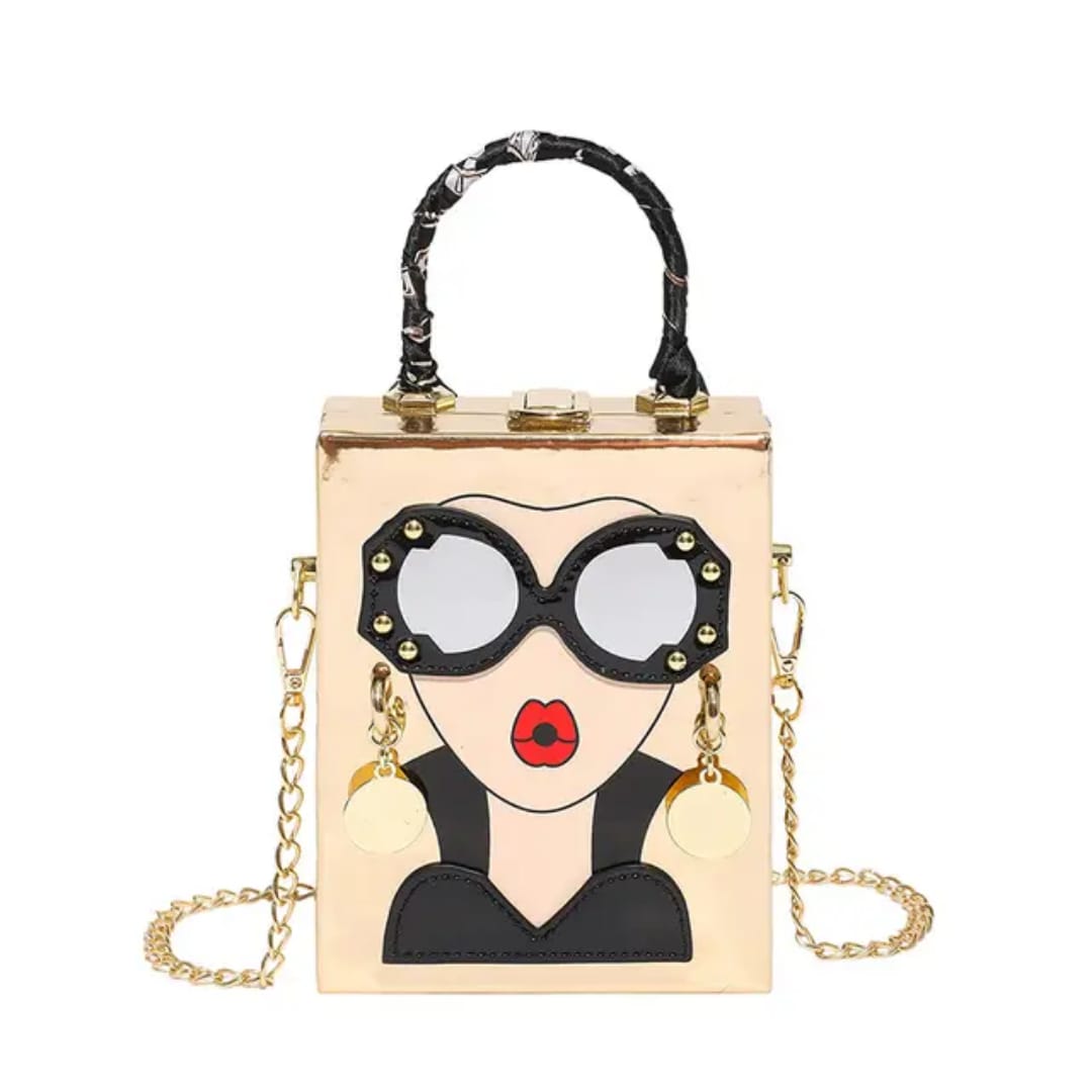 Fashionista Girl face Box Handbag