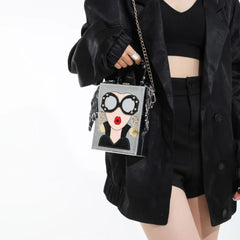 Fashionista Girl face Box Handbag