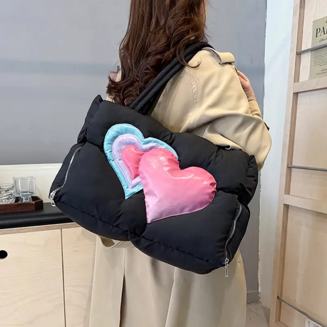 Sweetheart Puffy Heart Tote Bag