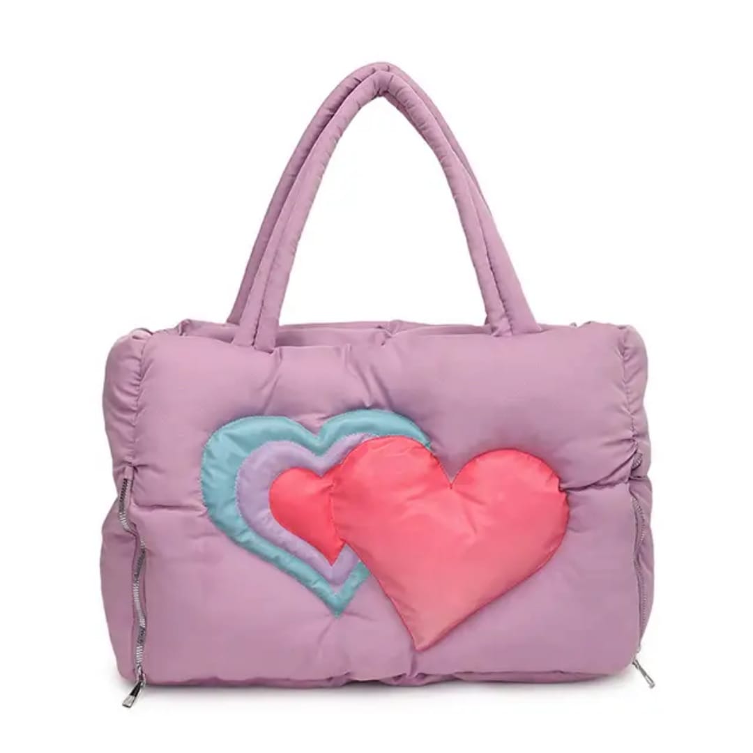 Sweetheart Puffy Heart Tote Bag