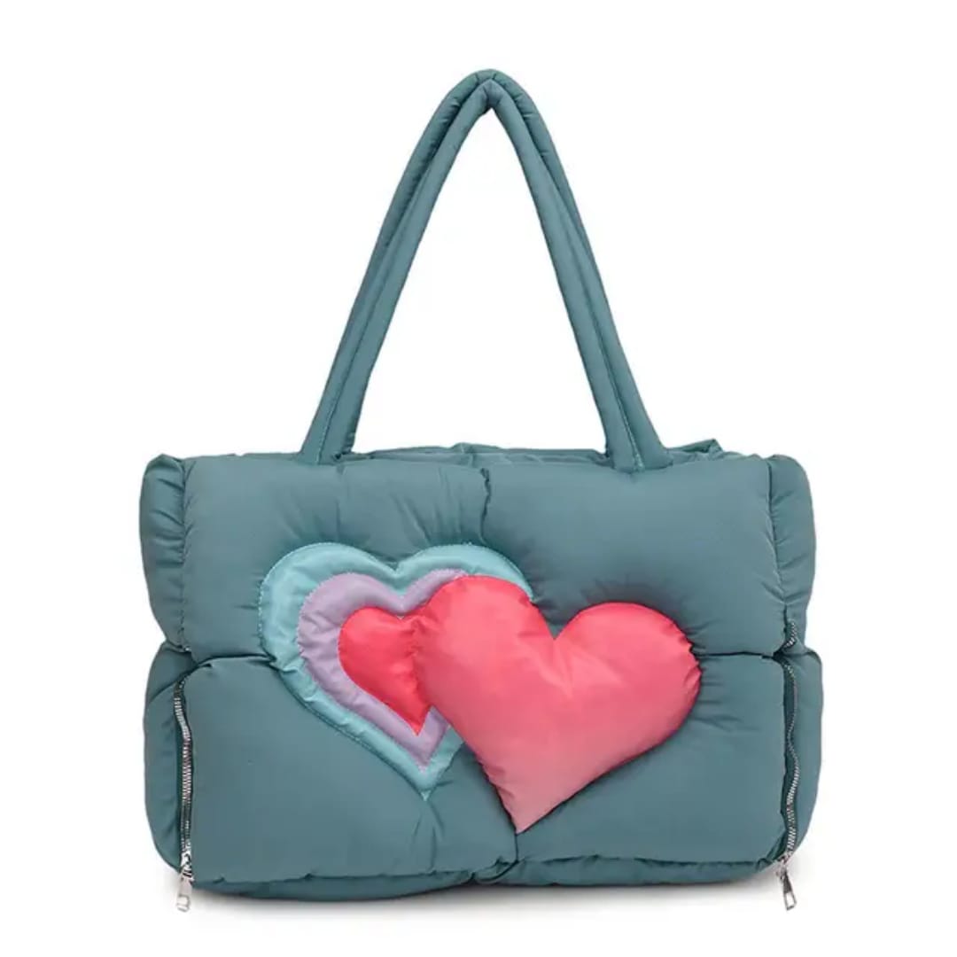 Sweetheart Puffy Heart Tote Bag