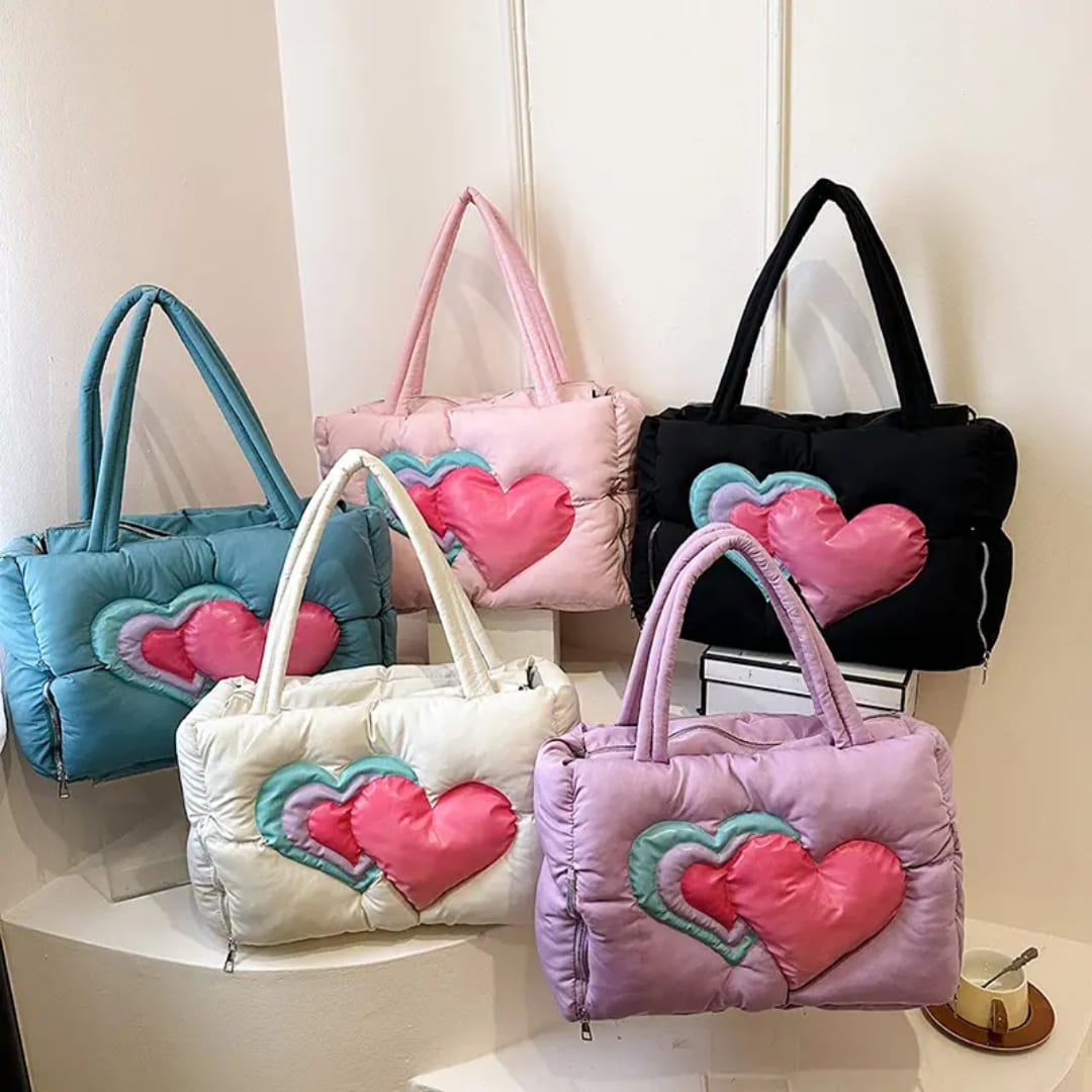Sweetheart Puffy Heart Tote Bag