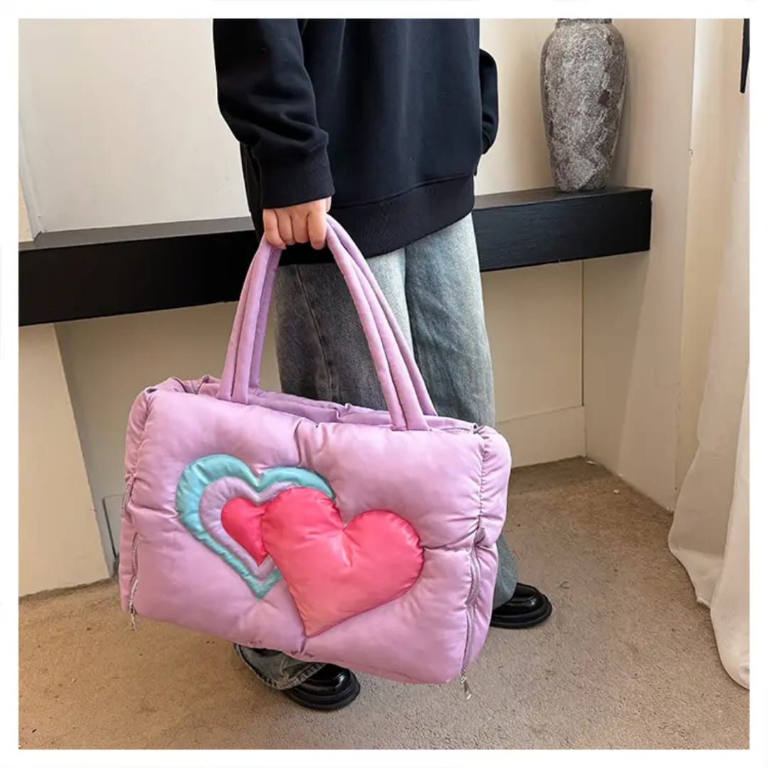 Sweetheart Puffy Heart Tote Bag