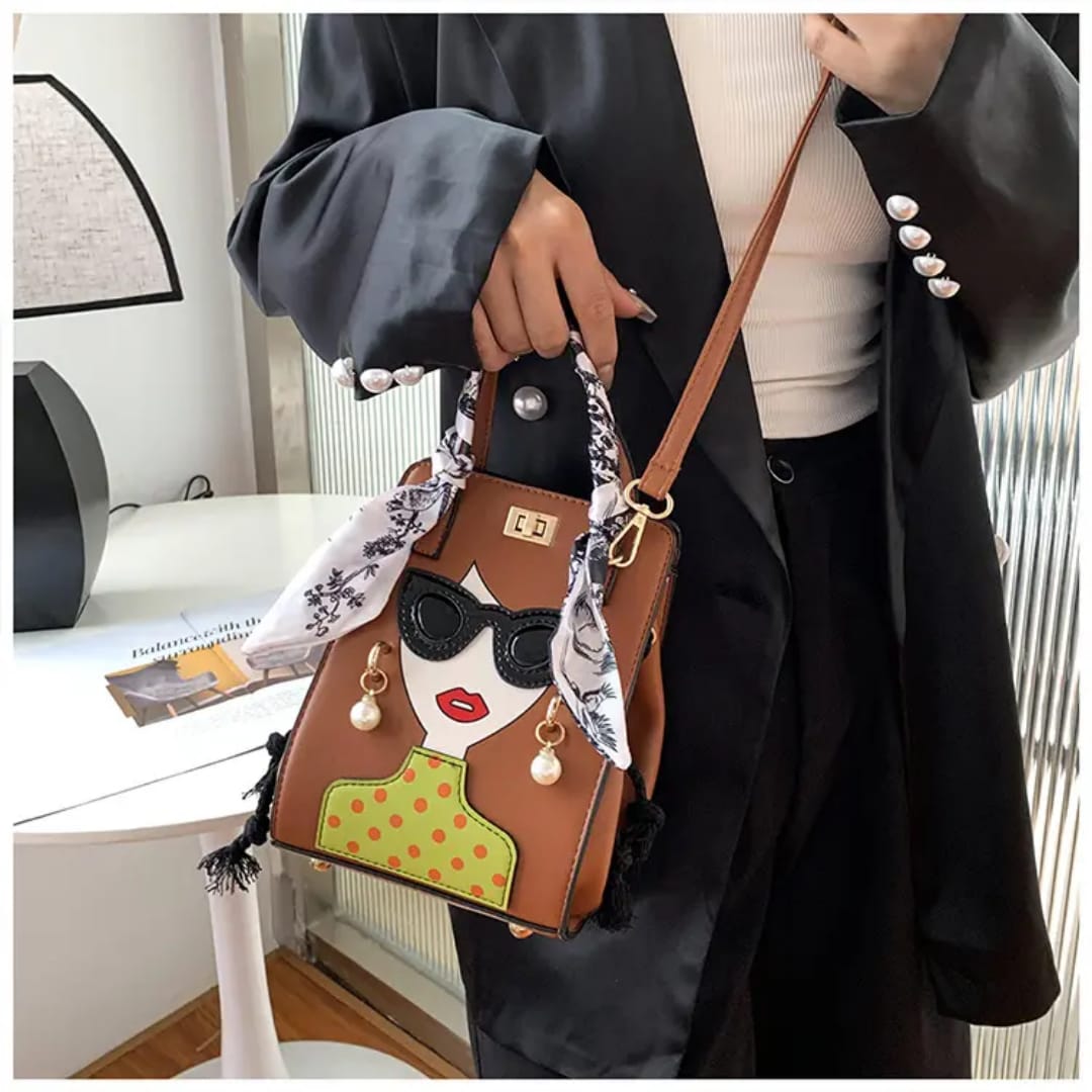 Fashionista Chic Face Sling Bag