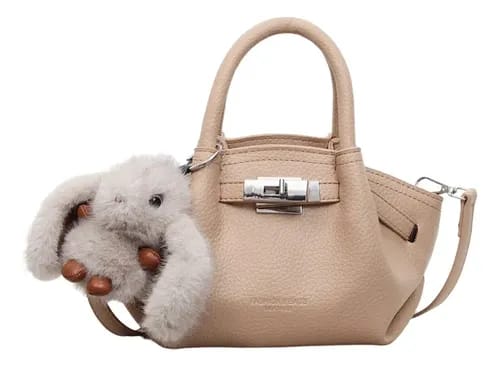 Elegant Women's Handbag with Cute Bunny Charm Bag