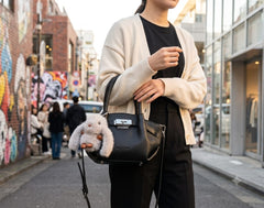 Elegant Women's Handbag with Cute Bunny Charm Bag