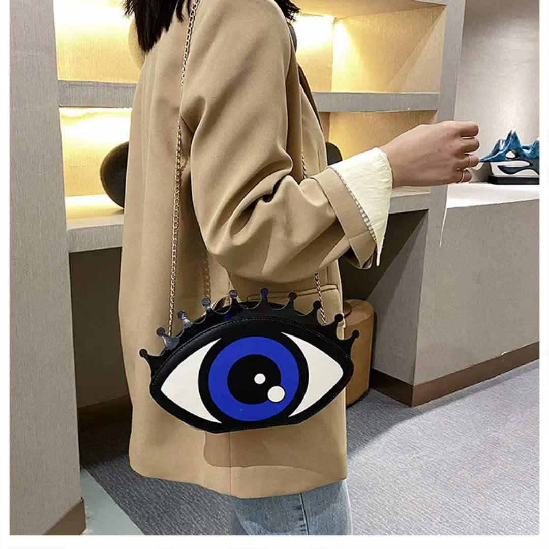 Royal Blue Evil Eye Crown Crossbody Bag