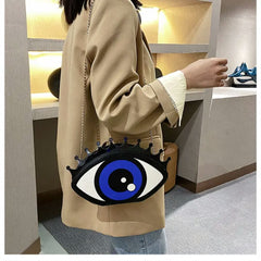 Royal Blue Evil Eye Crown Crossbody Bag