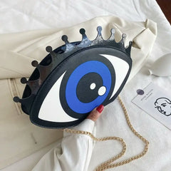 Royal Blue Evil Eye Crown Crossbody Bag