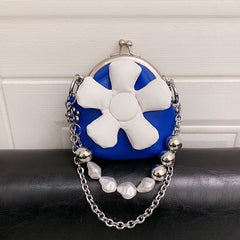 Mini beaded and faux pearl decor chain bag