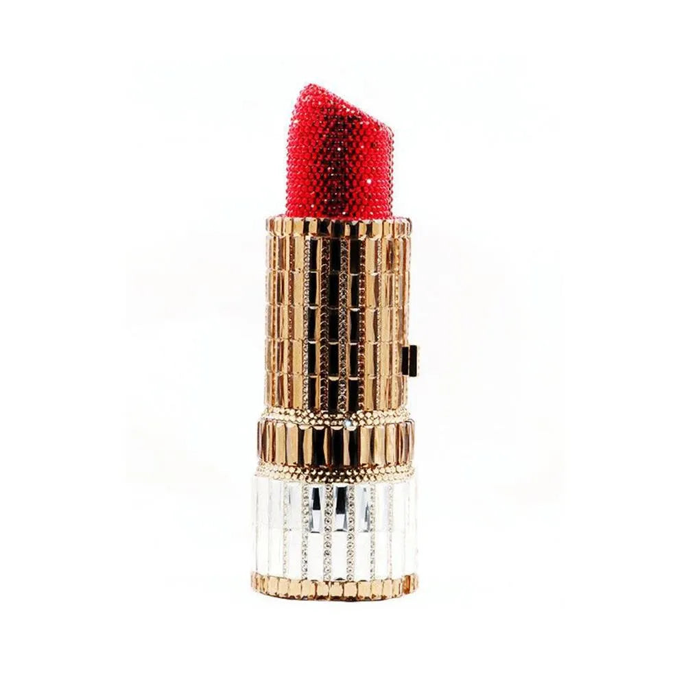 Lipstick Crystal Purse Rhinestone Clutch