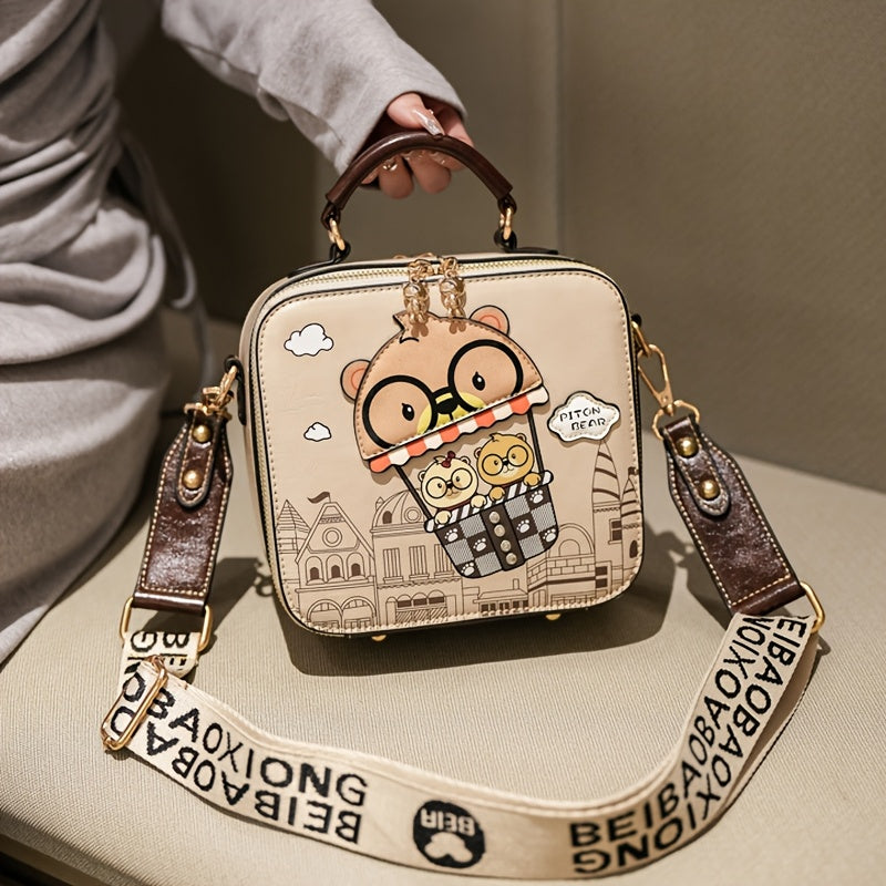 Piton Bear Embossed Crossbody Bag