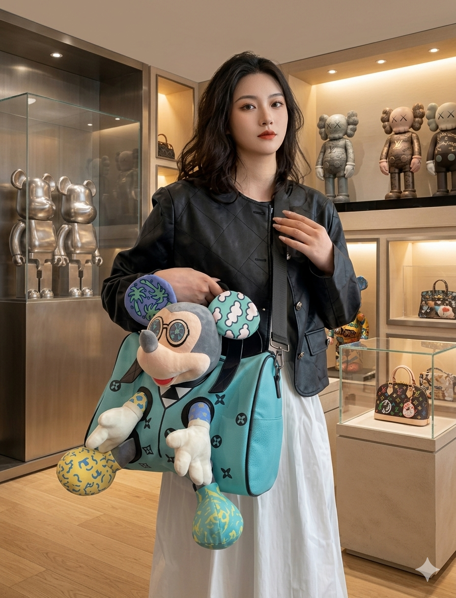 Viral Micky 3D Stuffed Animal Duffle Tote Bag