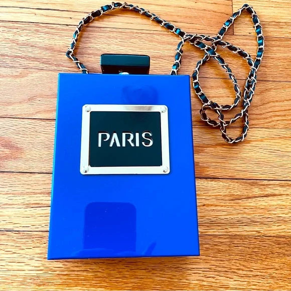 Acrylic Paris Perfume Shaped sling bag