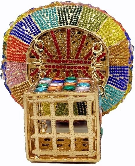 Hot Air Balloon  Crystal Clutch Bag