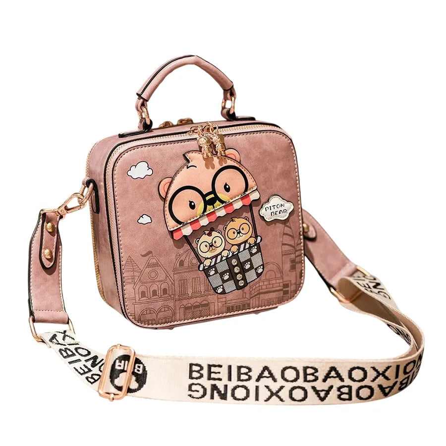 Piton Bear Embossed Crossbody Bag